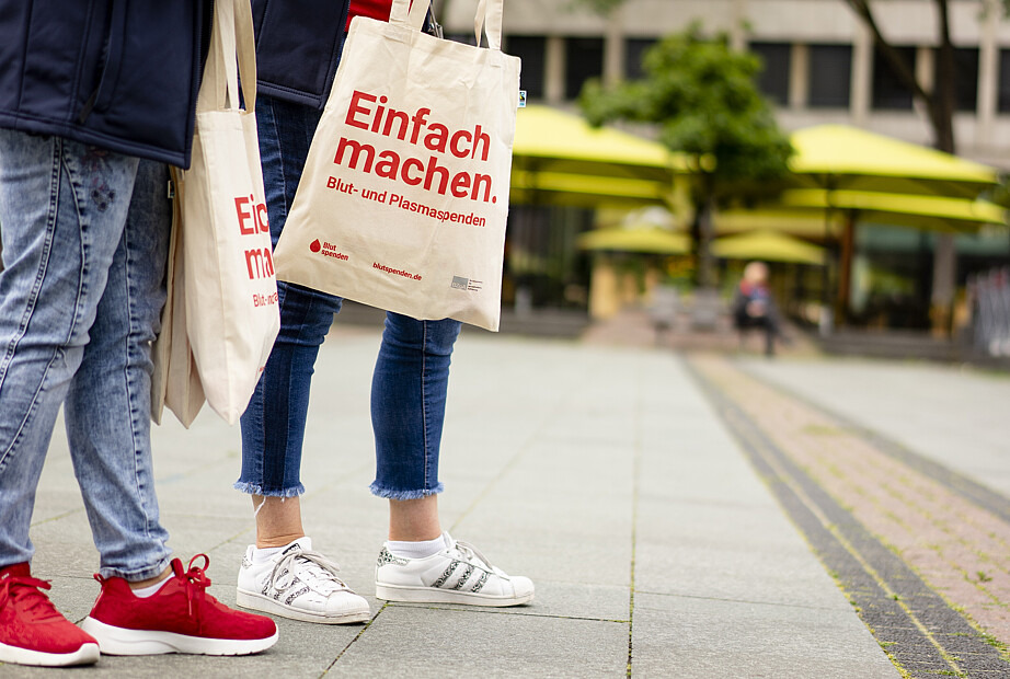 Stoffbeutel Einfach machen. Blut- und Plasmaspenden